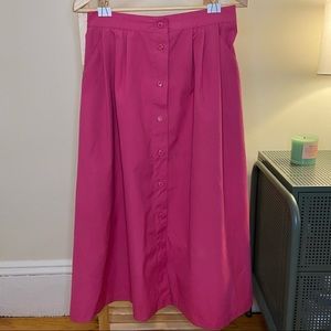 Koret Francisca Vintage Pink Button Midi Skirt 12